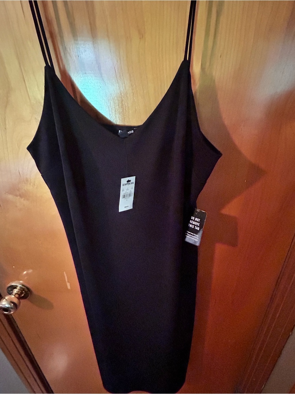 Express Black Slip Dress with Spaghetti Straps